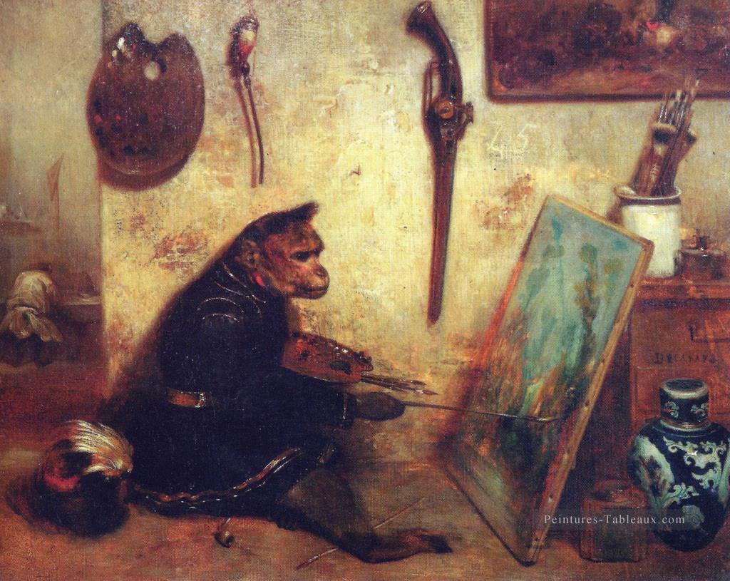 Le peintre singe Alexandre Gabriel Decamps orientaliste Peintures à l'huile